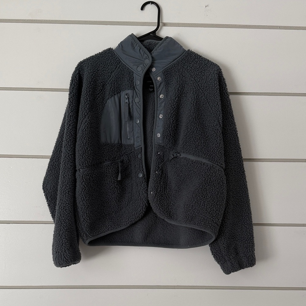Love Tree Gray Snap Fleece Jacket